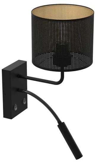 Lampă de perete LOFT SHADE 1xE27/60W+1xG9/8W/230V neagră/aurie