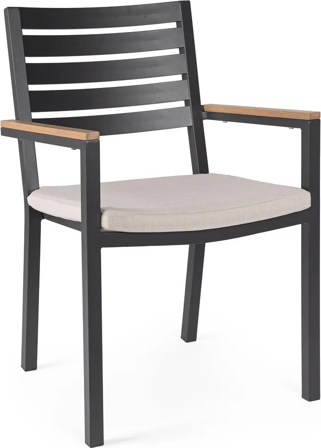 Scaun de grădină gri antracit din metal Henna – Bizzotto