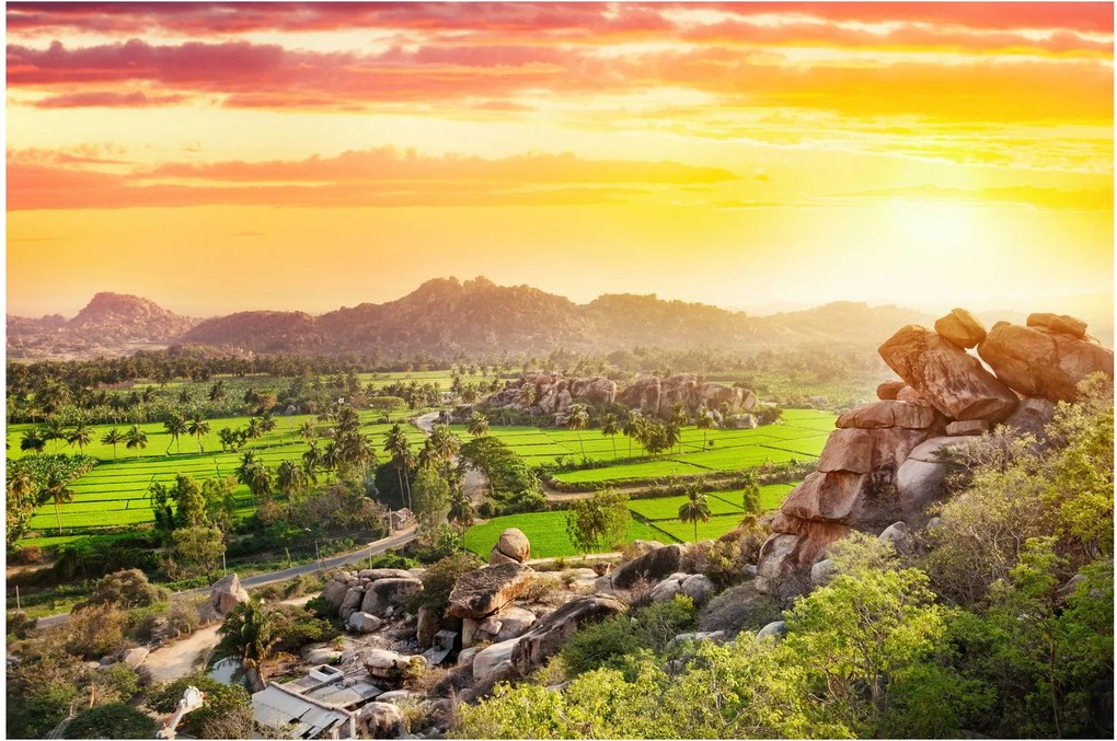 Tablou cu valea Hampi în India (90x60 cm)