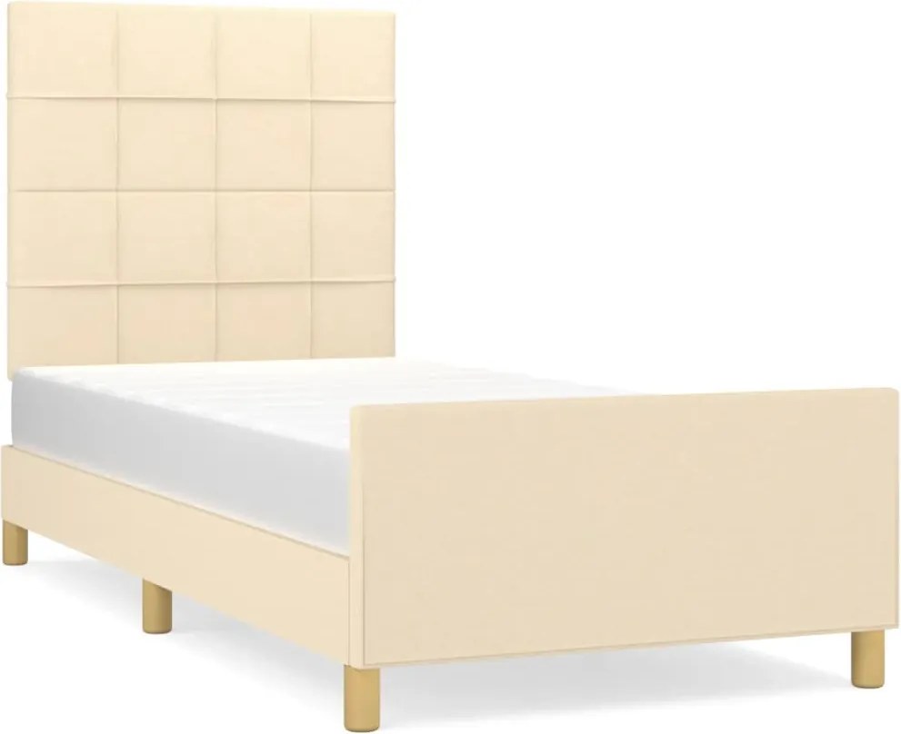 vidaXL Cadru de pat fără saltea cremă 80x200 cm țesătură