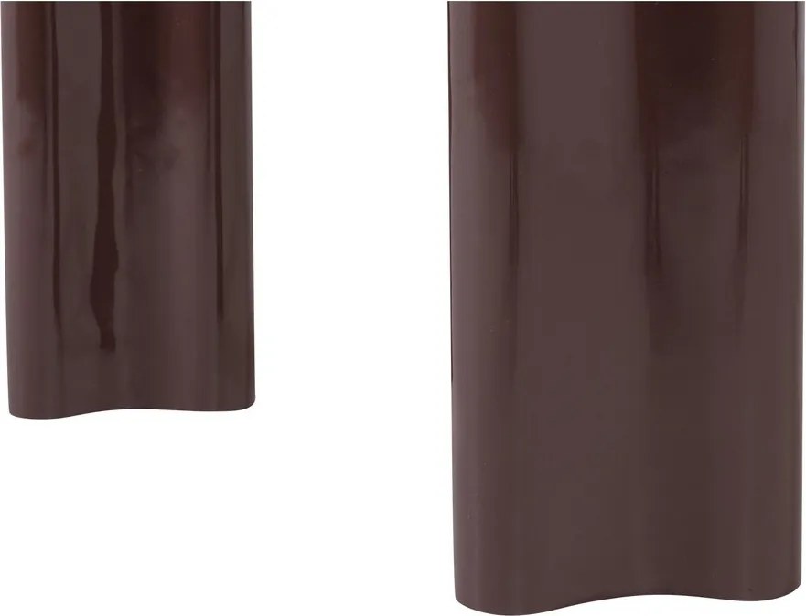 Masă consolă maro închis cu aspect lucios 35x120 cm Evara – WOOOD