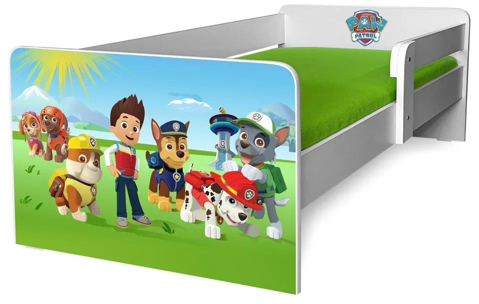 Pat Copii Paw Patrol P1 2-8 ani protectie laterala detasabila, fara saltea- Pc-p-paw P1-70