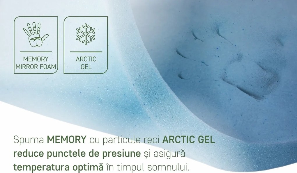 Saltea Green Future, Lavanda Therapy 14+2, Memory Arctic Gel, 160x200 cm, H 17 cm, Super Ortopedica, Anatomica