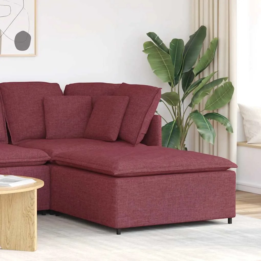 vidaXL Modul taburet modular pentru canapea, roșu vin, 100x100x48 cm