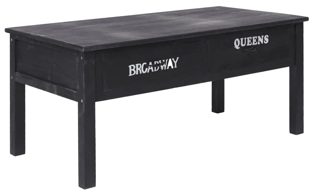 vidaXL Măsuță de cafea, negru, 100 x 50 x 45 cm, lemn