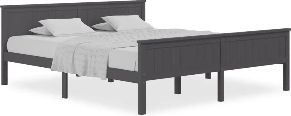 vidaXL Pat de zi, gri, 200x200 cm, lemn masiv de pin