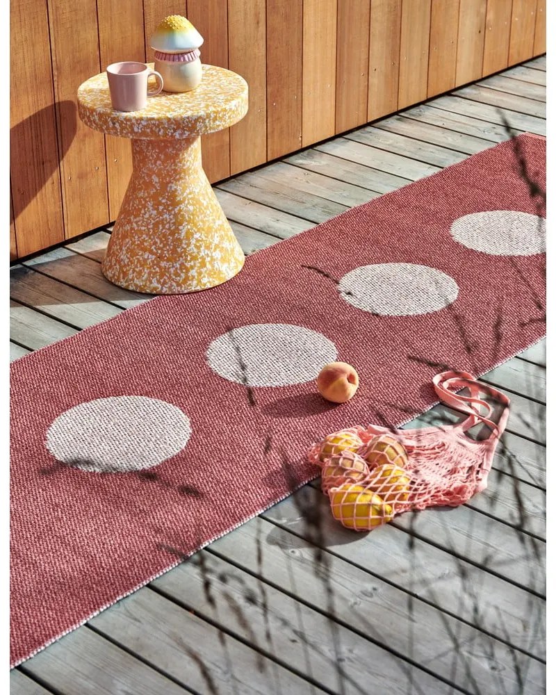 Covor pentru exterior și interior roșu deschis 70x50 cm Vera Pop Blush – Pappelina