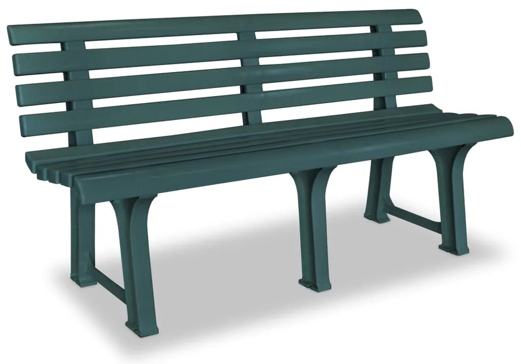 vidaXL Bancă de grădină, verde, 145,5 cm, plastic