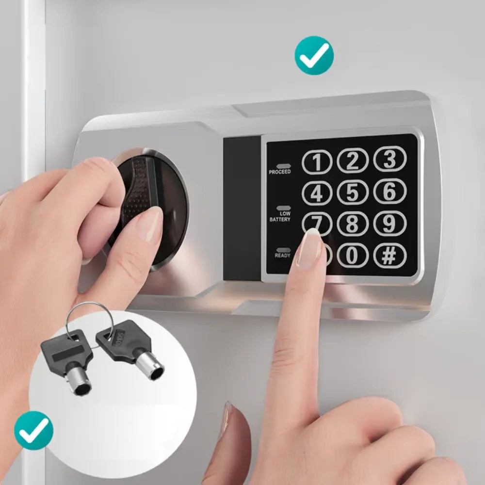 Seif electric pentru mobilă SAFETY, 31x20x20cm, argintiu Deuba