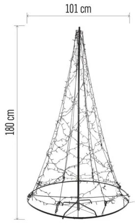 Decorațiune LED de Crăciun, 480 LED, 230 V, IP44, 180 cm