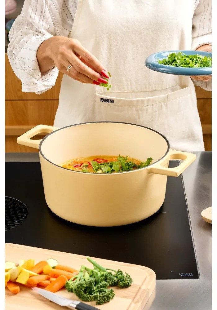 Cratiță cu capac din fontă 5,5 l adecvată pentru plita cu inducție Mattia 3.0 – FABINI