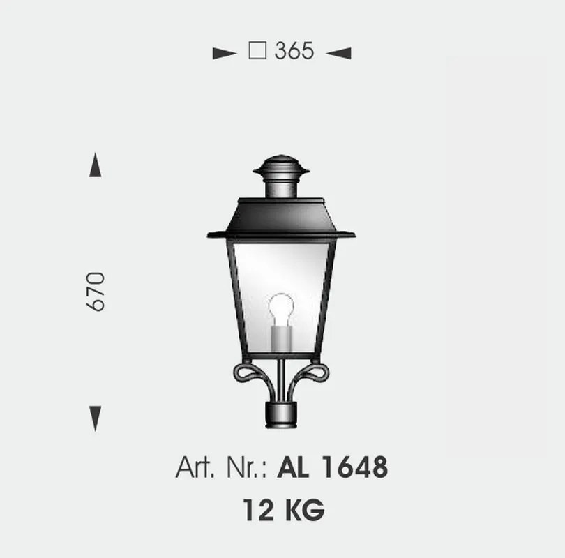 Stalp iluminat exterior din fier forjat, inaltime 84cm, AL 6796