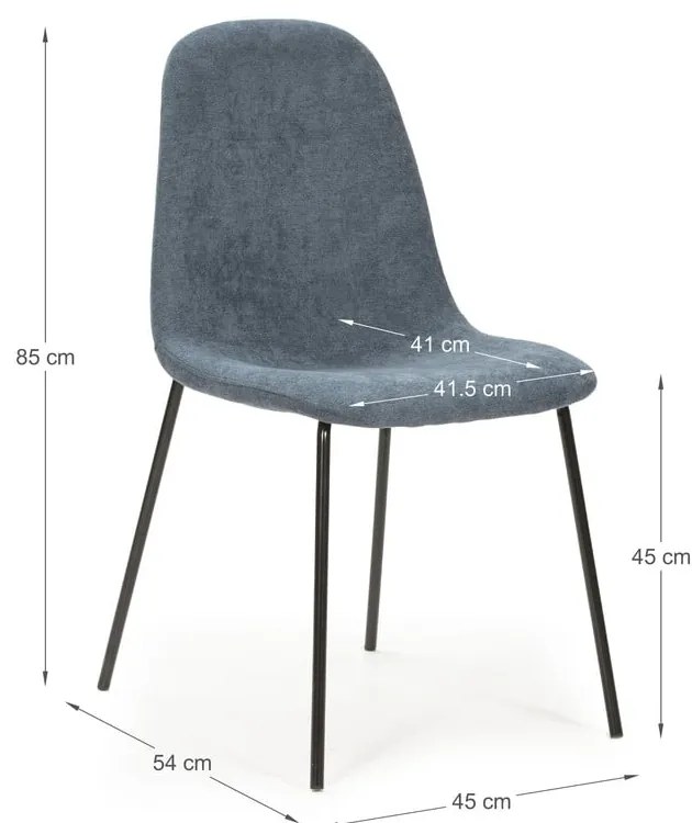 Scaune de dining albastre 4 buc. Renne – Marckeric