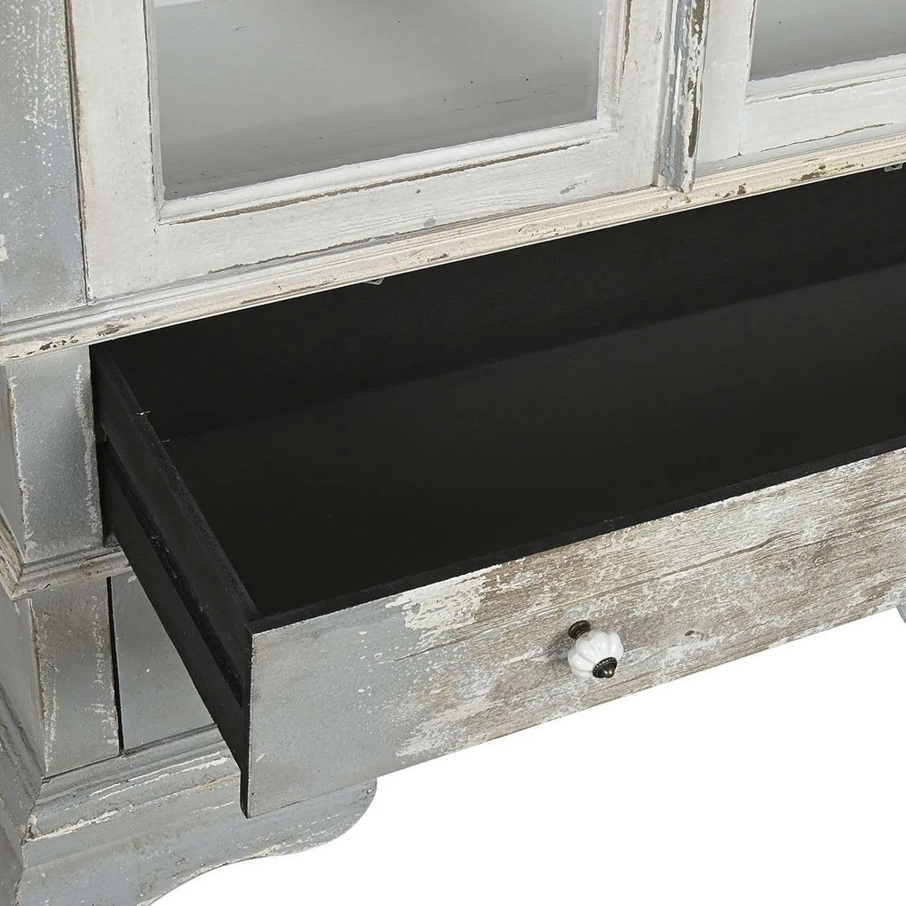 Vitrina Stylish din lemn antichizat 95x41x198 cm