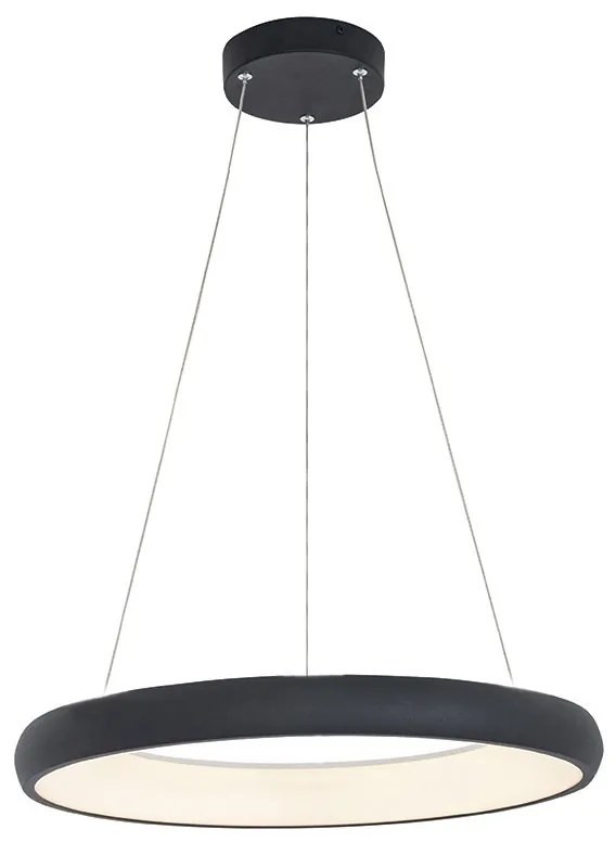 Lustra LED design modern circular Ring 60cm, Sandy Black
