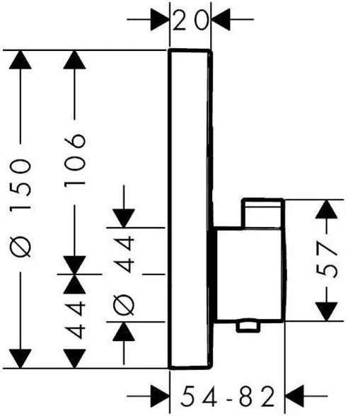 Baterie termostatata cu 2 functii, Hansgrohe, ShowerSelect S, Negru mat