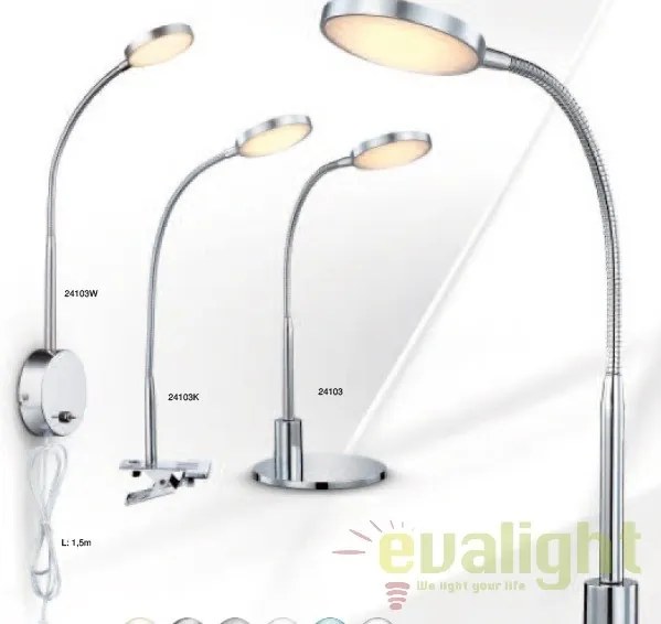 Aplica de perete LED design modern cu brat flexibil PEGASI 24103W GL
