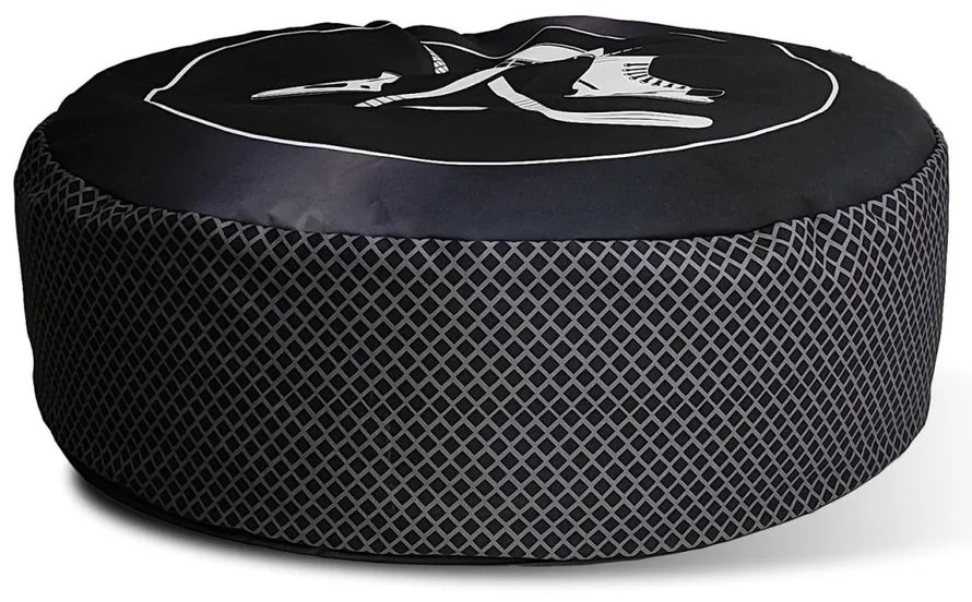 Taburet puc de hochei, negru