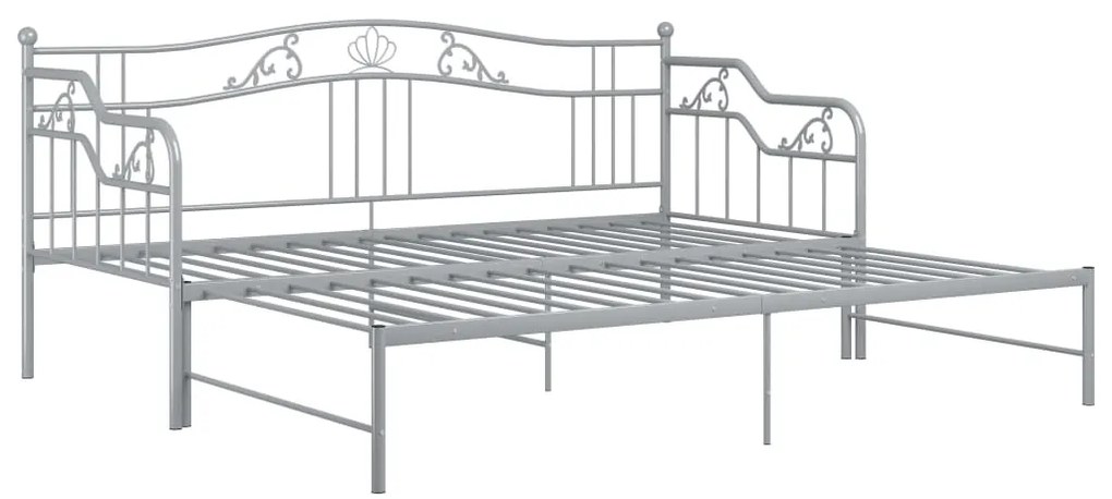 Cadru pat canapea extensibila, gri, 90x200 cm, metal Gri