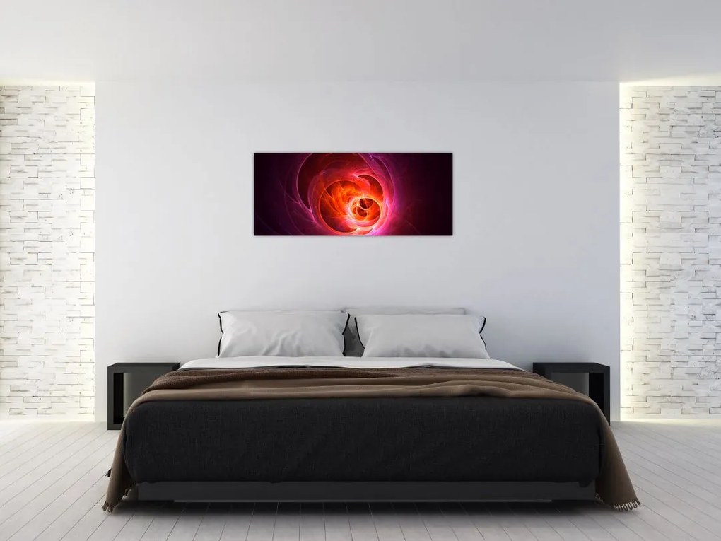 Tabloul modern cu abstracțiune roz (120x50 cm)