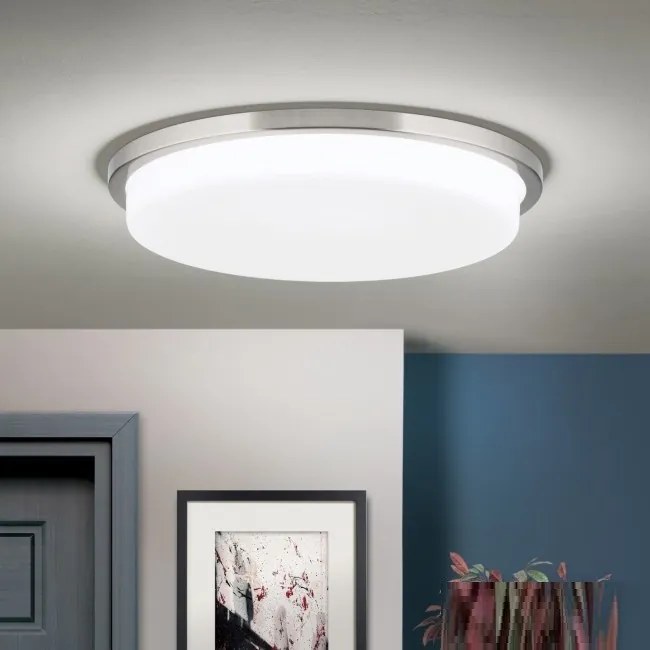 Plafoniera LED moderna LEROX 40cm crom satin