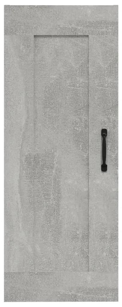 Dulap suspendat, gri beton, 35x34x90 cm, lemn prelucrat Gri beton, 1