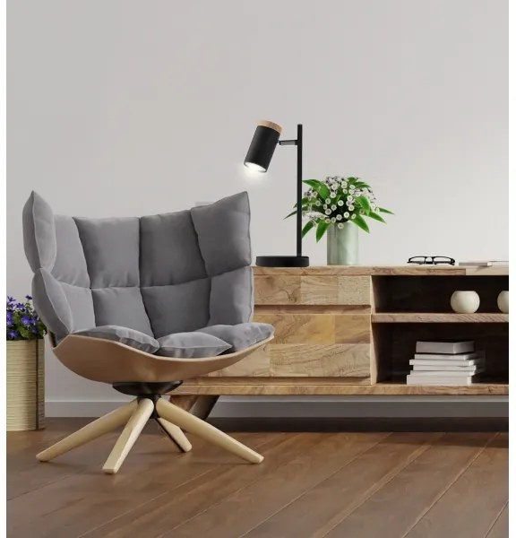 Lampă de masă LAGOS 1xGU10/15W/230V negru/maro