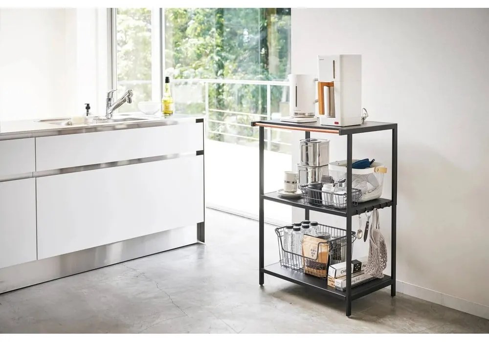 Etajeră negru-mat din oțel 60x90x46,5 cm Tower – YAMAZAKI