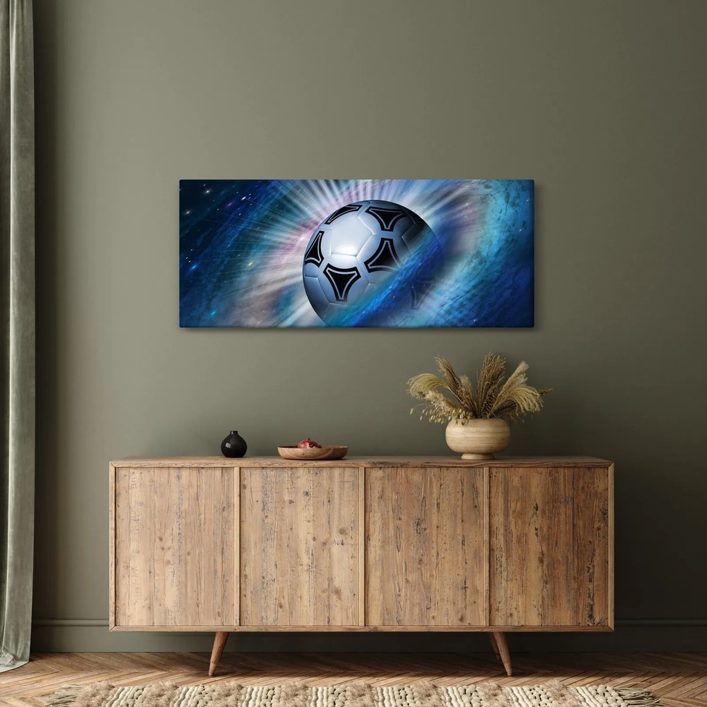Tablou - Fotbal în spațiu (120x50 cm)