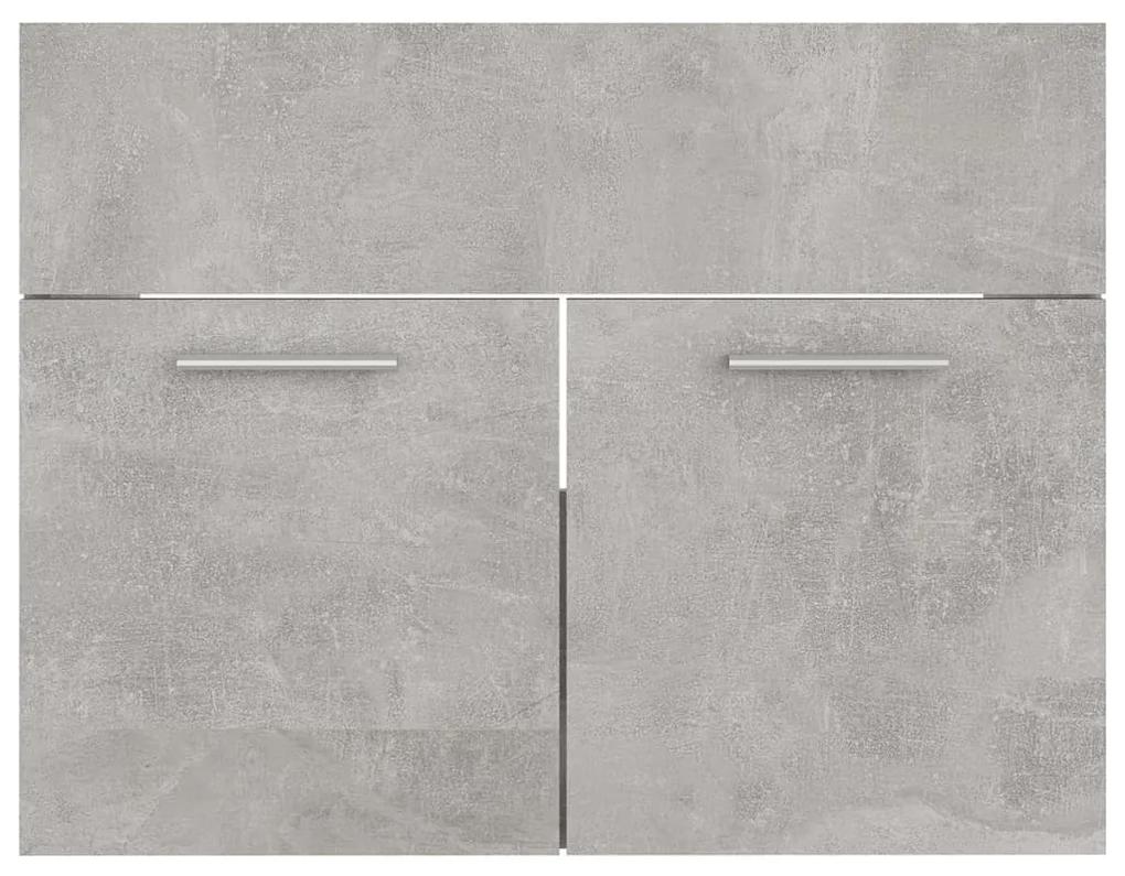 Set mobilier de baie, gri beton, PAL Gri beton, 60 x 38.5 x 46 cm, 1