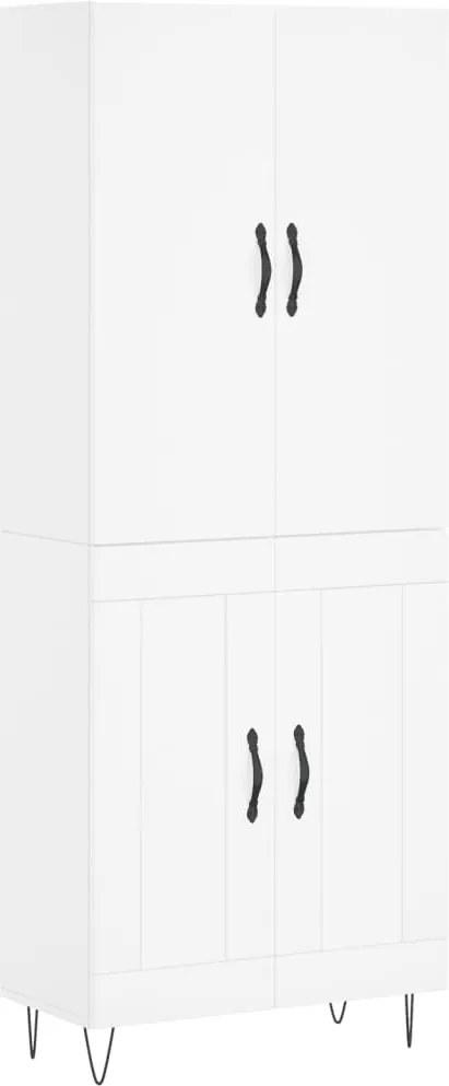 vidaXL Dulap înalt, alb, 69,5x34x180 cm, lemn compozit