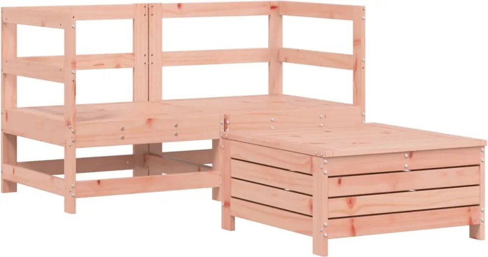 vidaXL Set canapea de grădină, 3 piese, lemn masiv brad douglas