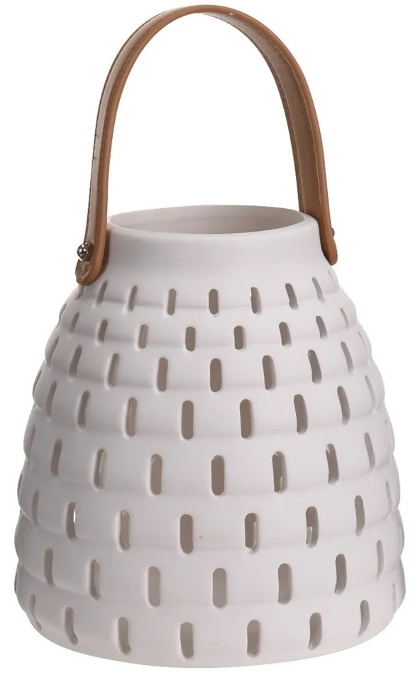 Felinar ceramic Karima, alb