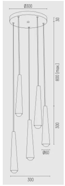Lustră pe cablu HOLLYWOOD 5xE14/7W/230V neagră Argon 2103