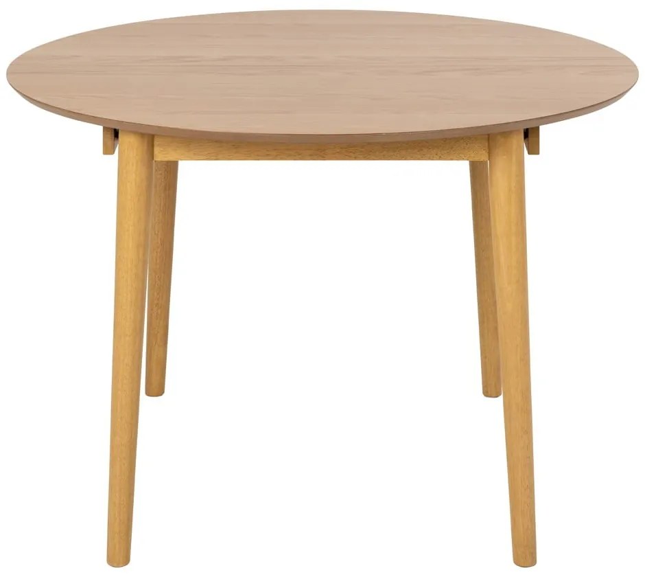 Masă de dining rotundă extensibilă cu aspect de lemn de stejar cu blat suplimentar ø 115 cm Montreux – Actona