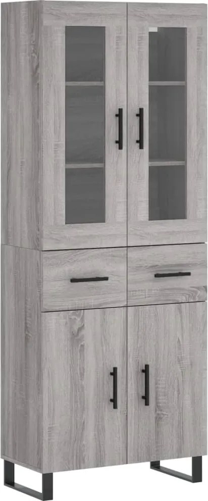 vidaXL Dulap înalt, gri sonoma, 69,5x34x180 cm, lemn compozit