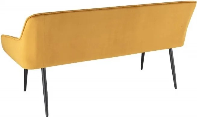 Bancheta tapitata design modern Turin 160cm, catifea galbena