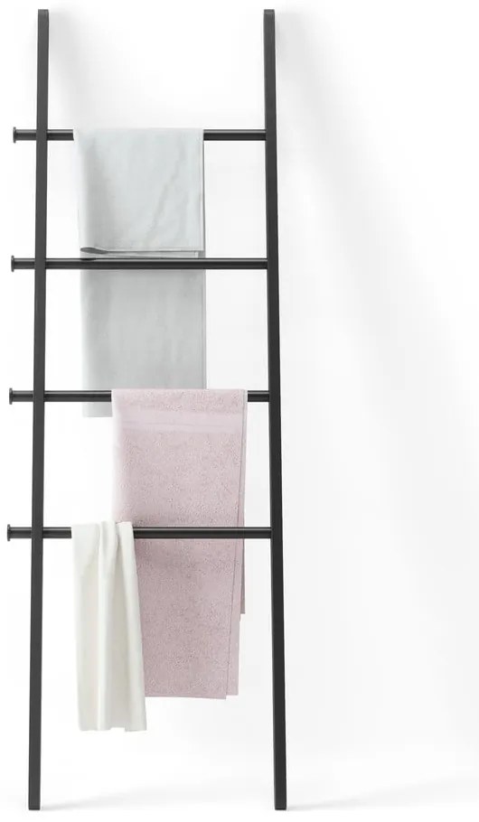 Scară decorativă neagră din lemn masiv de plop Leana – Umbra