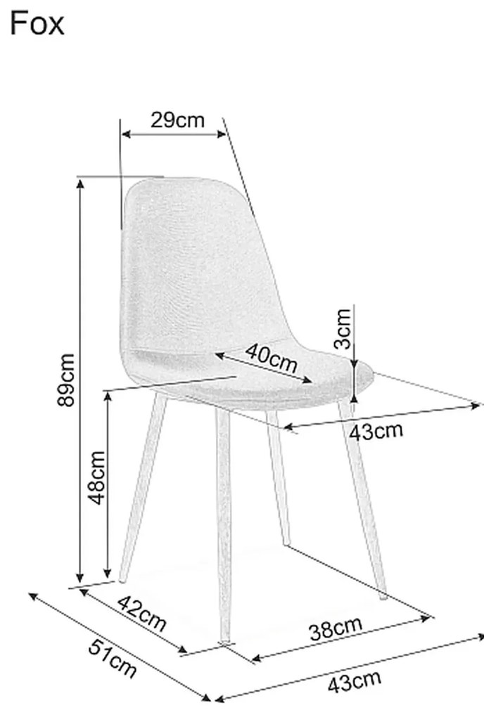 OFERTA Scaun gri FOX cu picioare din stejar II. calitate