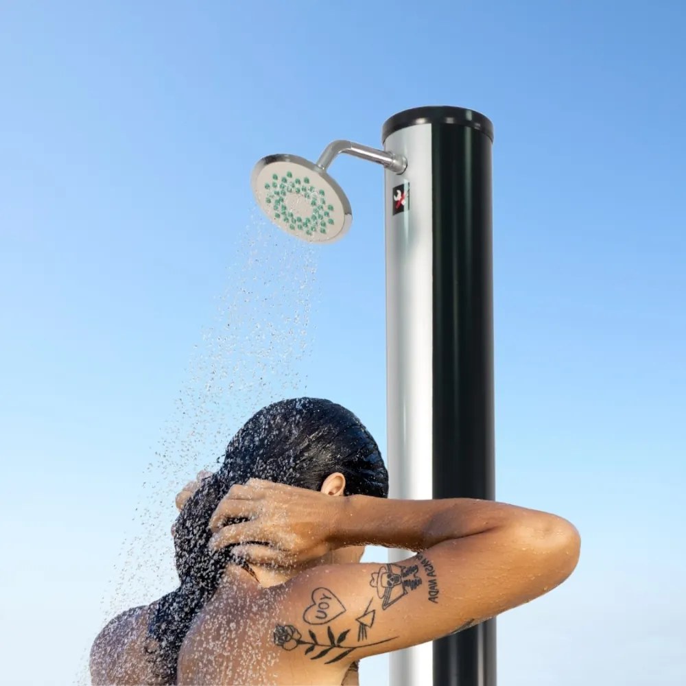 Duș solar KARIBIK, 35 l, argintiu/negru Jurhan