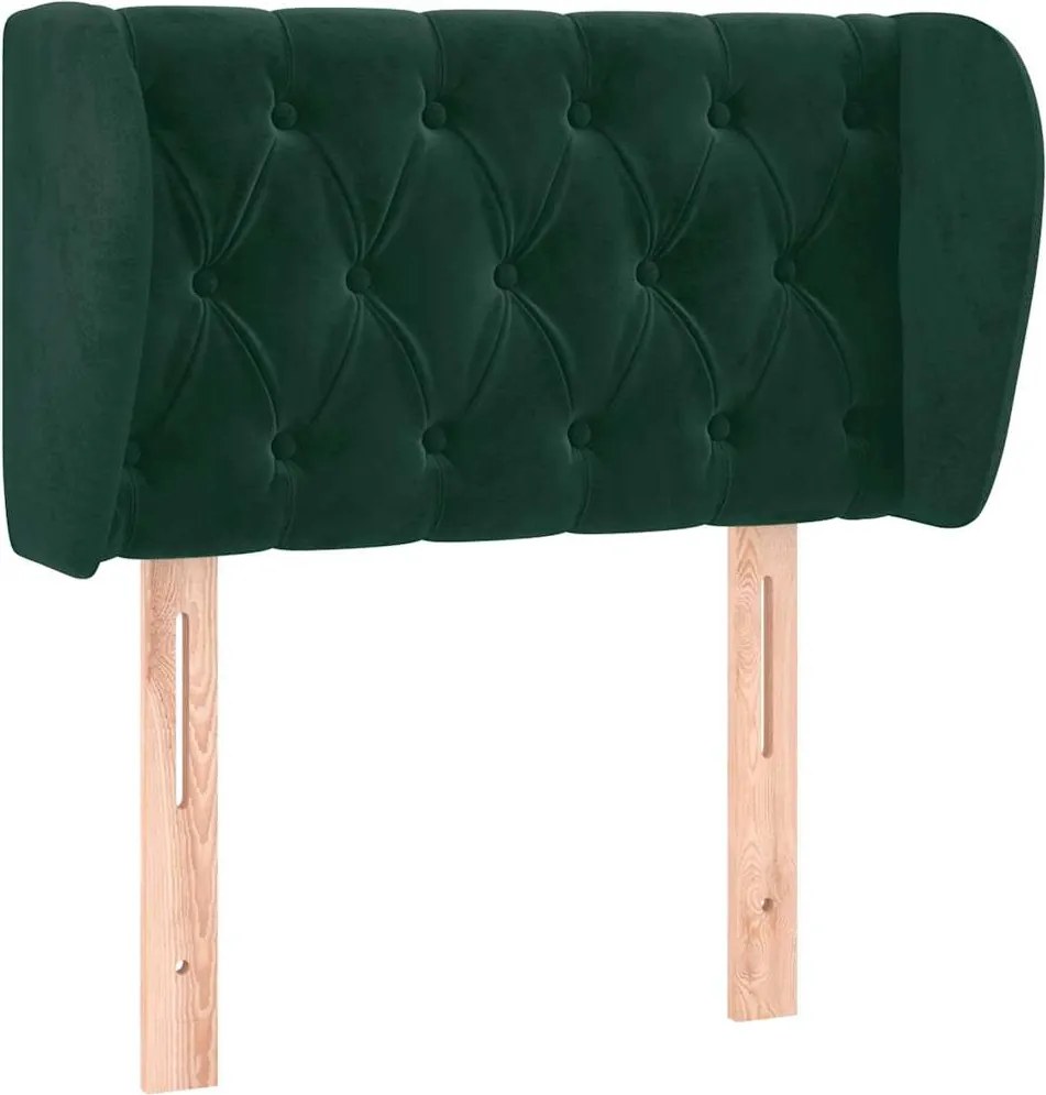 vidaXL Tăblie de pat cu aripioare verde închis 83x23x78/88 cm catifea