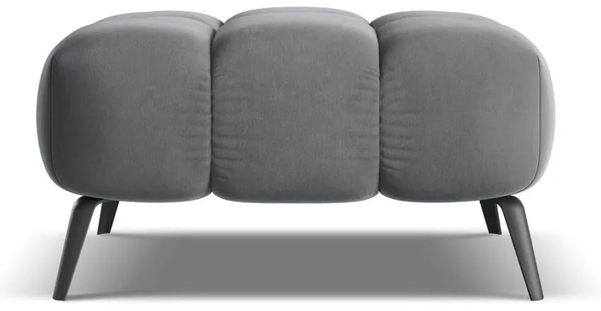 Taburet gri cu tapițerie din catifea Nalu – Makamii