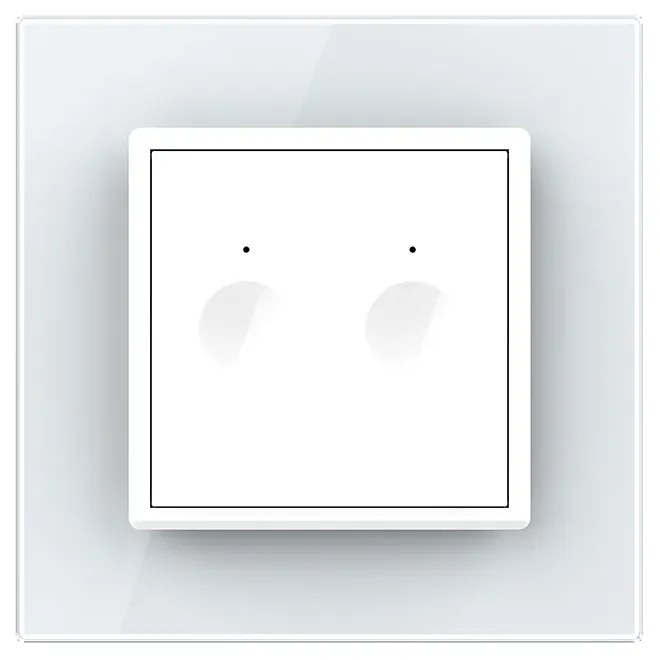 Intrerupator Dublu Cap Scara / Cruce cu Touch LIVOLO cu Rama din Sticla – Protocol Zigbee EC