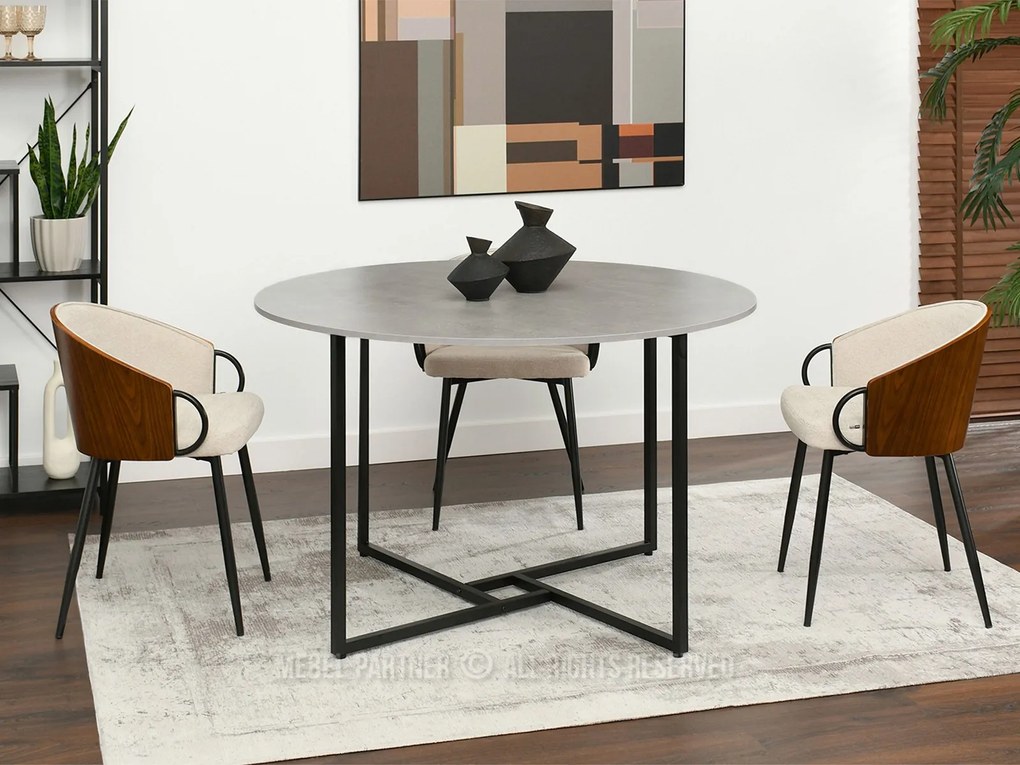 Masă de sufragerie Bird (beton + negru). Promo -6%. 1111737