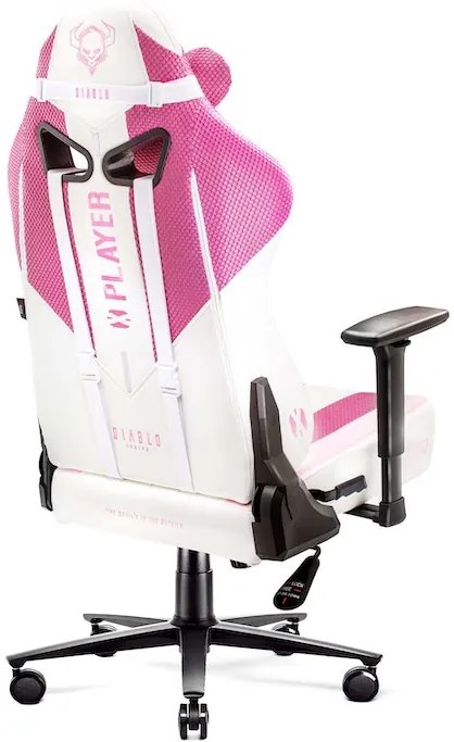 Scaun gaming Diablo X-Player 2.0 din material Normal Size Marshmallow Pink/roz Diablochairs