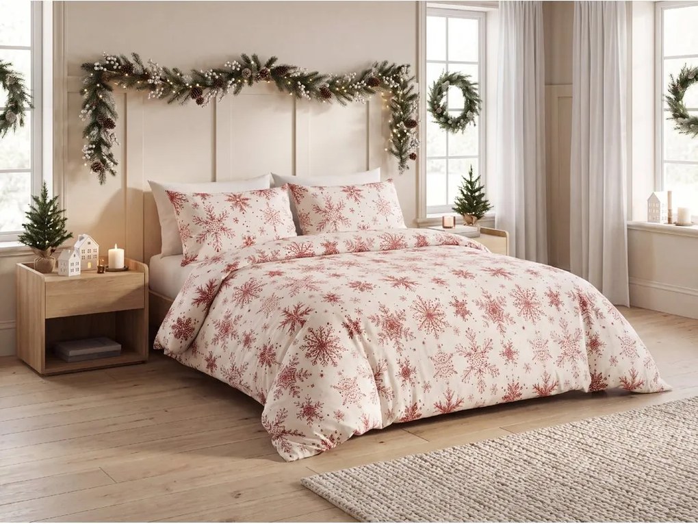 Lenjerie de pat din bumbac SCARLET SNOW cu modele Dimensiune lenjerie de pat: 70 x 80 cm | 140 x 200 cm