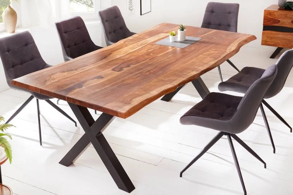 Masa design industrial Amazonas X 180cm natur Sheesham A-6540192 VC