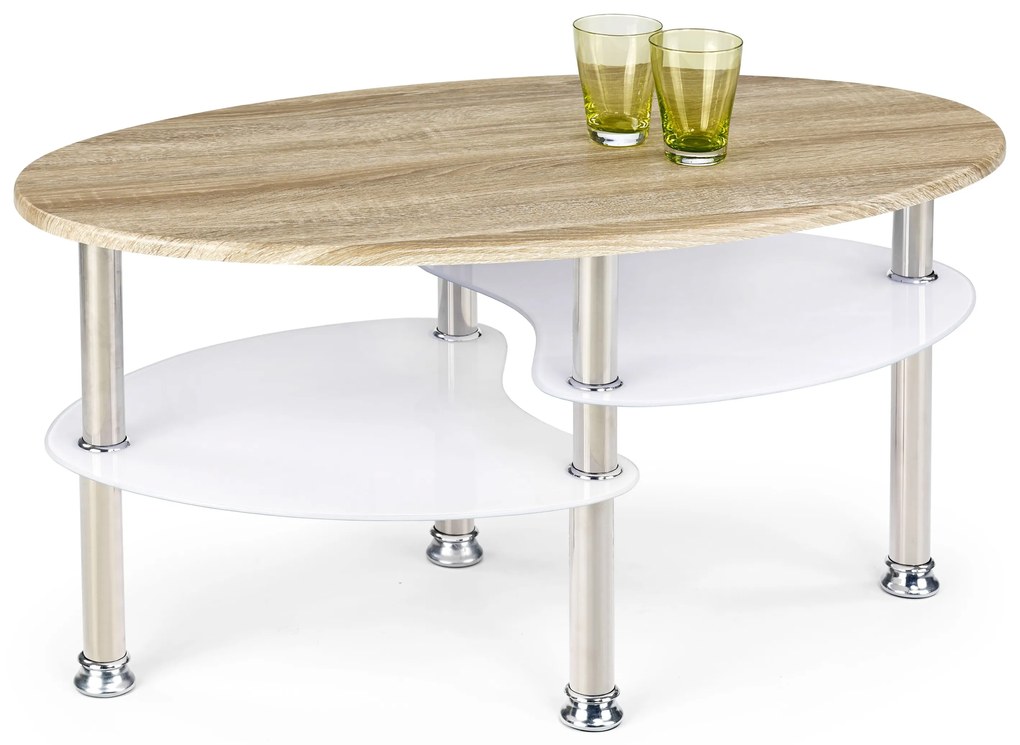 Masă de cafea Mente (stejar sonoma + alb). 770204