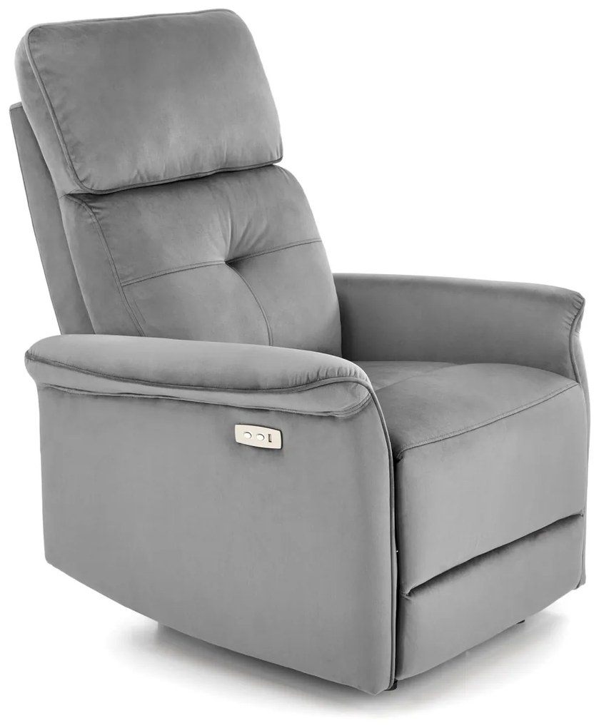 Fotoliu recliner Semir velvet gri H108 cm