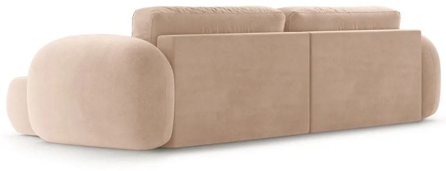 Colțar bej extensibil/cu spațiu de depozitare cu tapițerie din catifea Tonale – Cosmopolitan Design